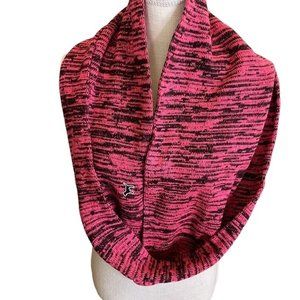 PINK VICTORIA SECRET Pink / Black Scarf With Dog Logo on Acrylic Scarf